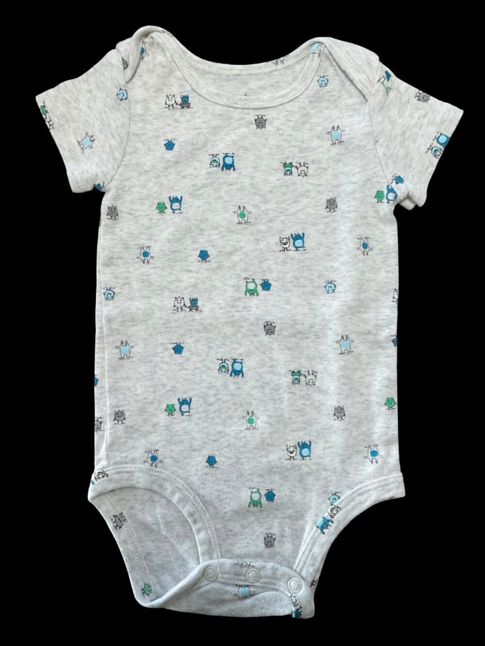 🌻10/$25 - Grey/Blue Monster Print Onesie